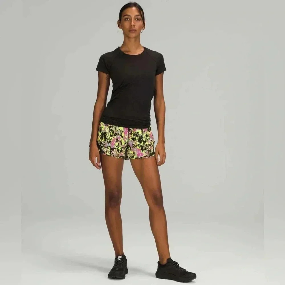 Lululemon Hotty Hot High Rise Lined Short Inflected Highlight Yellow Mu…